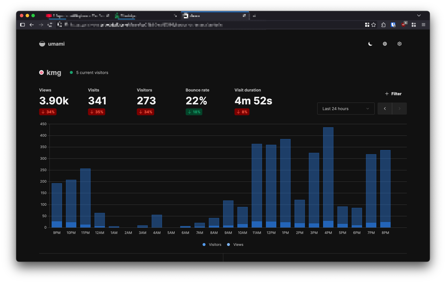Keralamatrimonialguide 24-hour traffic pattern showing peak usage in evening hours
